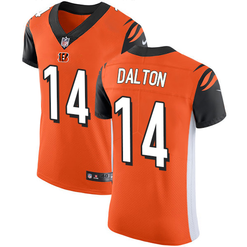 Nike Bengals #14 Andy Dalton Orange Alternate Men's Stitched NFL Vapor Untouchable Elite Jersey - Click Image to Close
